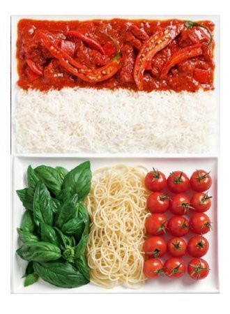 Wow, Bendera Indonesia, Italia dan Vietnam Ini Dibuat dari Makanan!