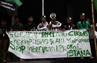 Demonstran meminta KPK menangkap Ibas dan Ani Yudhoyono. Ramses/detikFoto.