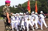 Upacara serah terima jabatan ini dipimpin oleh Komandan Pasmar 2 Brigadir Jendral TNI (Mar) Buyung Lalana.