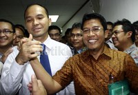 Ia juga mendapat ucapan selamat dari mantan anggota DPR Misbakhun. Ramses/detikFoto.