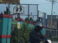 Ada rambu penyeberangan di jalanan yang beda. (Foto Rahmat Hidayat).