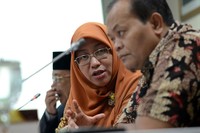 Ketua Poksi VIII DPR Ledia Hanifa mengungkapkan pendapatnya. (Rahmadhian)