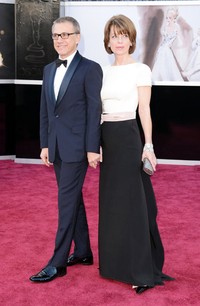 Pemain 'Django Unchained', Christoph Waltz juga hadir di temani sang istri tercinta Judith Holste. Jason Merrit/Getty Images.