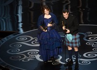 Film animasi dari Pixar 'Brave' berhasil memenangkan kategori Best Animated Feature Film yang disutradarai oleh Brenda Chapman. Kevin Winter/Getty Images.