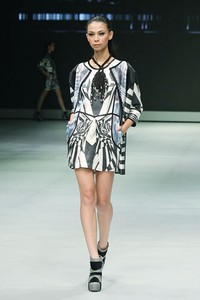 Jakarta, Indonesia - 14 Februari. Sofie Algorithmic. Indonesia Fashion Week 2013 at Jakarta Convention Center. 14 Februari 2013. Senayan. Jakarta. [Foto: Mohammad Abduh/Wolipop]