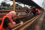 Peron Jalur 3 Stasiun Jatinegara Ditinggikan