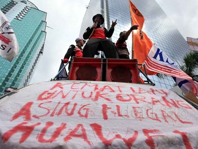 Huawei Indonesia Kembali Digeruduk Demonstran