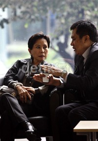 Maria diperiksa untuk keempat tersangka dalam kasus dugaan suap impor daging. Ramses/detikFoto.