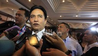 Mantan MenkumHAM ini menjawab pertanyaan wartawan setelah partainya dinyatakan lolos Pemilu 2014.