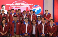 Hary Tanoe menyampaikan pidatonya.