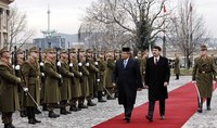 Presiden SBY disambut dengan upacara kenegaraan. (Setpres).