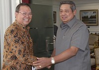 Hari ini, SBY juga menerima pengurus Perbanas, di Kantor Presiden, Rabu (15/3). Abror Rizki/Setpres.