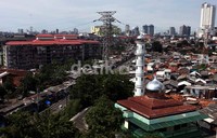 Suasana pemukiman warga di kawasan Bendungan Hilir, Jakarta Pusat.