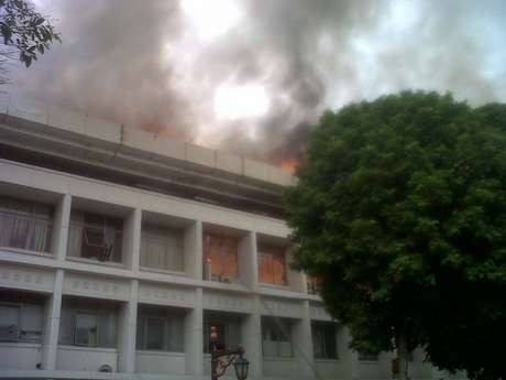 Gedung Setneg yang Terbakar Telah Di-Police Line