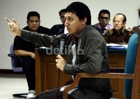 Fahd memberikan kesaksian di depan majelis hakim pengadilan Tipikor, Jakarta. Ramses/detikFoto.