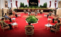 Pertemuan konsultasi dengan pimpinan lembaga negara ini rutin digelar, dengan tuan rumah bergilir. Tujuannya untuk meneguhkan semangat, tekad, dan komitmen bersama untuk terus membangun Indonesia menuju masa depan yang lebih baik. Cahyo/Setpres.