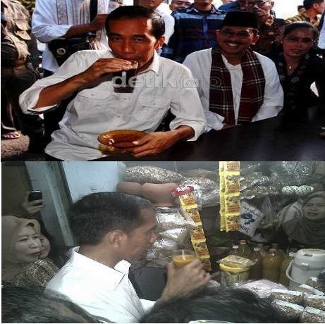 Begini Nih 4 Gaya Minum-minum ala Jokowi