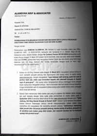 Eyang Subur pun meminta perlindungan hukum ke Mabes Polri.