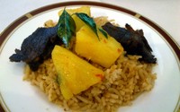 Nasi Kebuli Kambing dengan Pacri (semacam acar) Nanas.