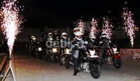 Kembang api melepas keberangkatan peserta touring.