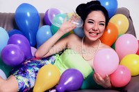     Cerah ceria Gisel. (Stylist: Nadia Intan; Wardrobe: Forever New Lippo Mall Kemang)