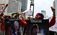 Aksi  ini sebagai sosialisasi dukungan terhadap pencantuman peringatan bergambar pada bungkus rokok. Ramses/detikfoto