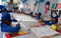 Anak-anak juga dijelaskan tentang teori safety riding melalui bahasa mereka yang mudah dipahami.