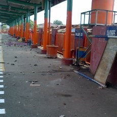 Penertiban PKL di Stasiun Kalideres Ricuh