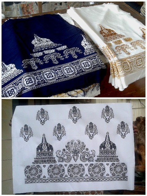 Dusun Gendingan Pabrik Batik  Bergambar Borobudur 