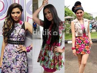 Vicky Shu tampaknya senang dengan busana motif floral print. (dok. detikHOT)