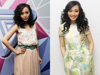 Rini 'Idol' manis dengan busana yang berwarna pastel. (dok. detikHOT)