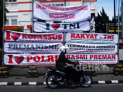 Spanduk Berantas Premanisme Bertebaran di Yogya