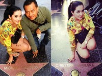 Anang dan Ashanty di Hollywood Walk of Fame. (Instagram)
