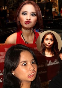 Joanna Alexandra tampaknya senang ya berpose dengan muka jelek-nya. (dok. detikHOT).