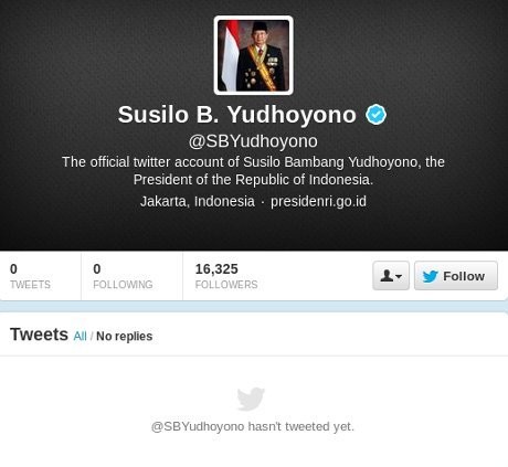 Nama Akun Presiden SBY di Twitter @SBYudhoyono 