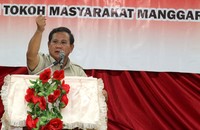 Prabowo memberikan sambutan. (dok Gerindra).