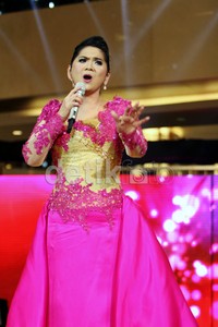 Pelantun 'Di Dadaku Ada Kamu' itu tampil glamor.