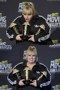 Rebel Wilson membawa pulang penghargaan Breakthrough Performance. REUTERS/Phil McCarten.