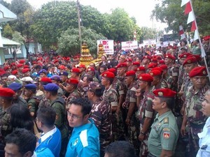 HUT Kopassus, Aktivis Ormas Hadiahkan Tumpeng ke Grup-2 Kandang Menjangan