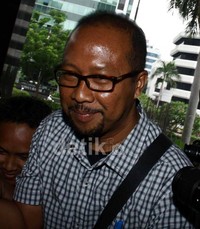 Aris Munandar ditangkap beberapa saat setelah penyidik melakukan penangkapan Iyus di rumahnya Ciomas. Ramses/detikFoto.