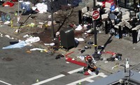 Boylston Street, sehari setelah ledakan bom. REUTERS/Jessica Rinaldi.