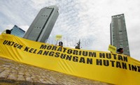 Greenpeace menuntut moratorium hutan sebagai solusi rusaknya ekosistem nasional.