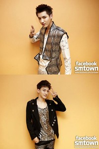 Pose Kris dan Chen 'EXO-M' di depan kamera. (SME)