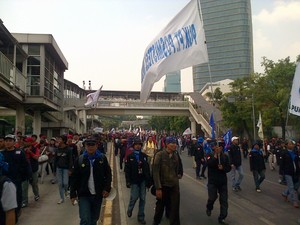 Pengalihan Lalin saat MayDay Diumumkan di @TMCPoldaMetro