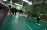 Gita Wirjawan menyempatkan berolahraga di tengah kesibukannya.