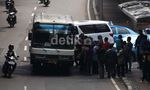 Bus Buruh Padati Jalan Sudirman