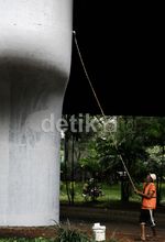 Tiang Jembatan Layang Dipercantik