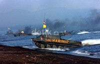     Skenario latihan diawali dengan pendaratan amfibi Marinir untuk merebut sasaran di pantai Banongan, Situbondo. Ghazali Dasuqi/detikFoto.