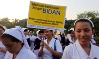 Kegiatan tersebut diadakan dalam rangka Hari Bidan Sedunia. (Silvia Yusra)     