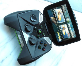 Shield dilengkapi dengan layar 5 inch 720p touchscreen, base reflex speaker dan berbagai pilihan konektifitas lengkap, termasuk HDMI, USB dan Audio port. (Kredit foto: Nvidia)